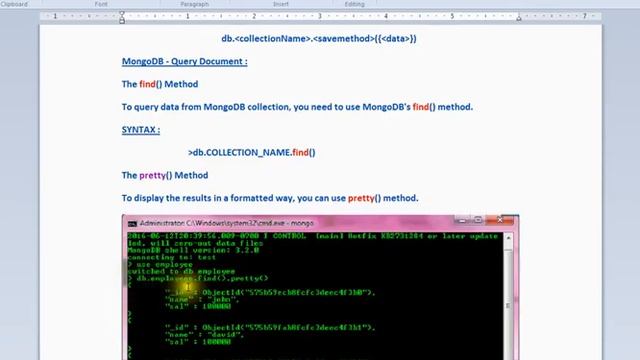 FIND PRETTY METHOD IN MONGODB DEMO смотреть онлайн
