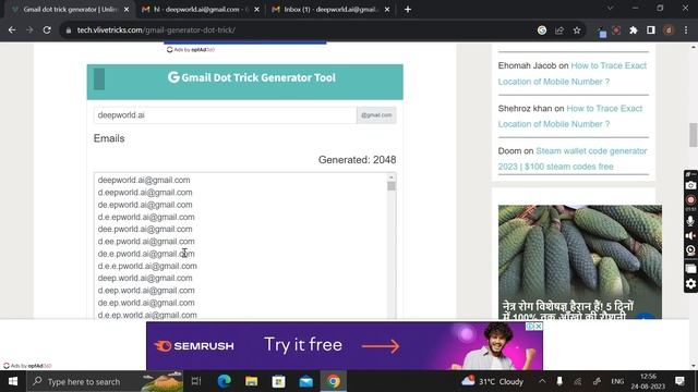 Unlimited ?E-Mail ID Generator For ( FREE ) || Within 2 Mins смотреть онлайн