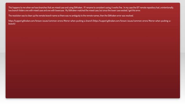 Push fails in GitKraken with errormessage "Push Failed cannot read property 'fullName' of undefi... смотреть онлайн