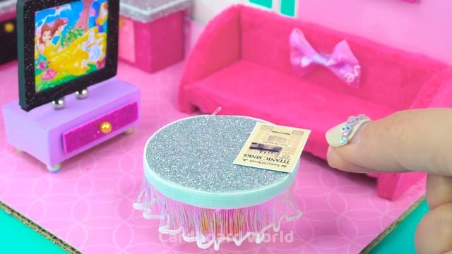 Build Most Beautiful Pink Mansion With Mini Bedroom, Bathroom ❤️ DIY Miniature Cardboard House #300