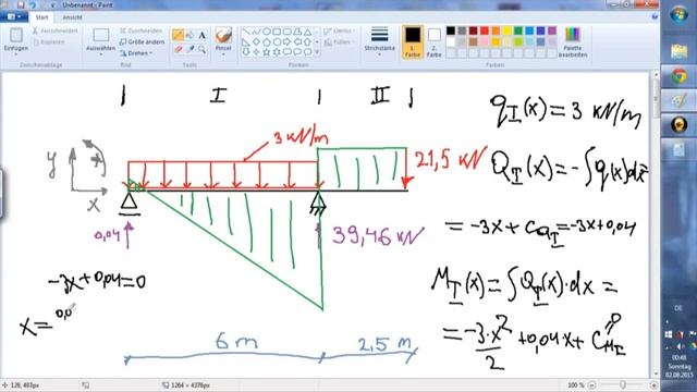 Построение эпюры момента аналитическим методом смотреть онлайн