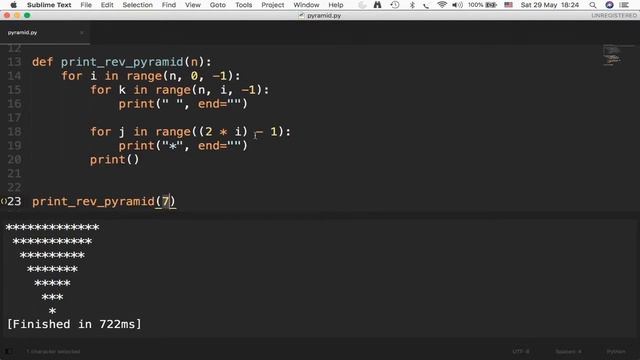 #16 Pattern: Reverse Pyramid In Telugu ||Python Beginner Tutorial||Learn Python Programming ||Loop смотреть онлайн