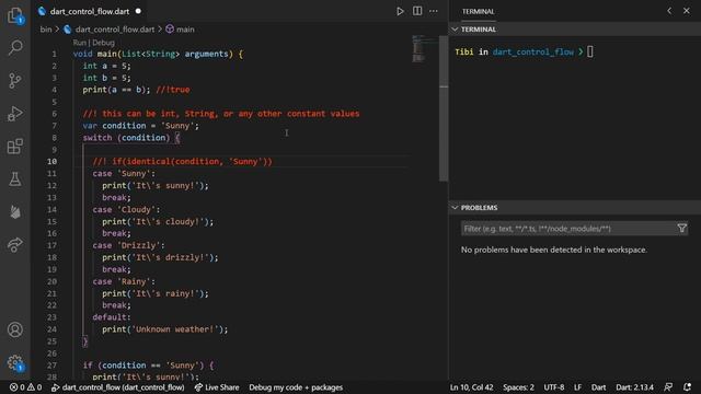 #14 - Dart Control Flow Statements - if/else, for, while, switch, throw, catch + ENUMS & EXCEPTIONS смотреть онлайн