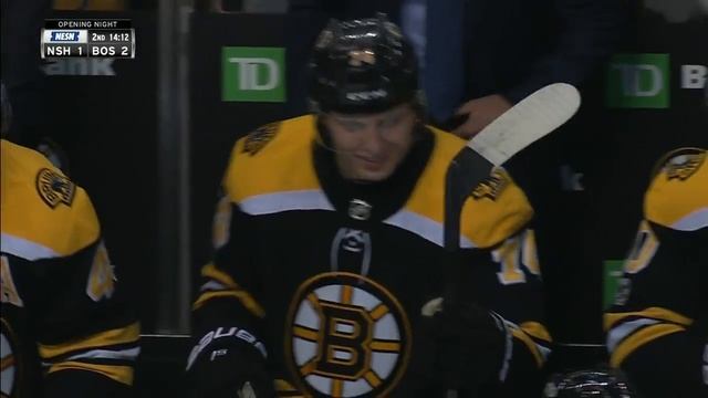 Jake DeBrusk scores first NHL goal, father Louie gets emotional watching in stands смотреть онлайн