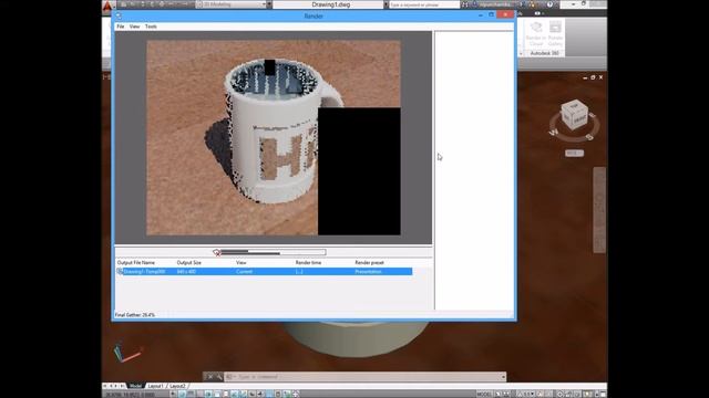 AutoCAD 2014 Cup 3D modeling Part 4: Materials and Rendering смотреть онлайн