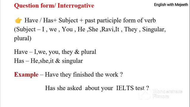 Present perfect Tense / Present perfect Positive, Negative & Interrogative form / @mejeeth смотреть онлайн