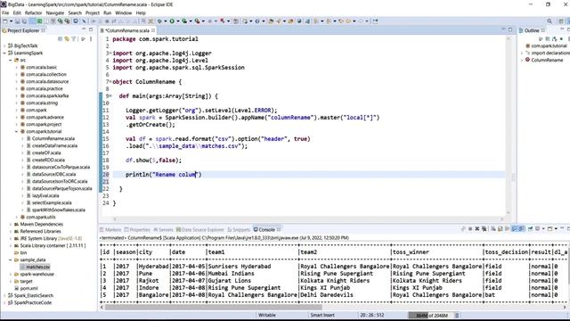 Apache Spark - How To Rename a Columns in DataFrame using Spark & Scala | Spark Tutorial | Part 14 смотреть онлайн