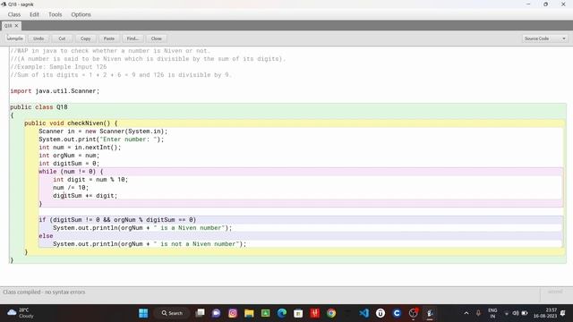 COMPUTER | Problem 18 | Niven Number in Java | Class 10 ICSE смотреть онлайн