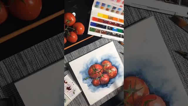 Акварель. Томаты. смотреть онлайн