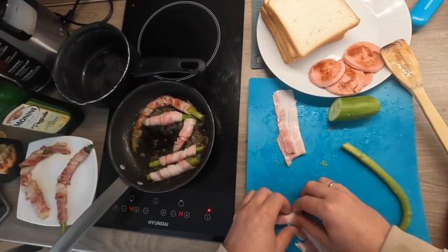 Спаржа в беконе 🥩#мясо #бекон #meat #готовимдома #едимдома