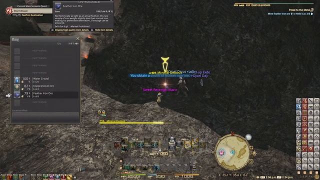 FFXIV Miner Quest Level 65 - Pedal to the Metal (Feather Iron Ore HQ) - Stormblood смотреть онлайн