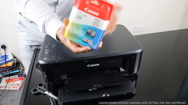 CANON PIXMA MG3650 LOADING AND SETTING THE INK CARTRIDGES смотреть онлайн