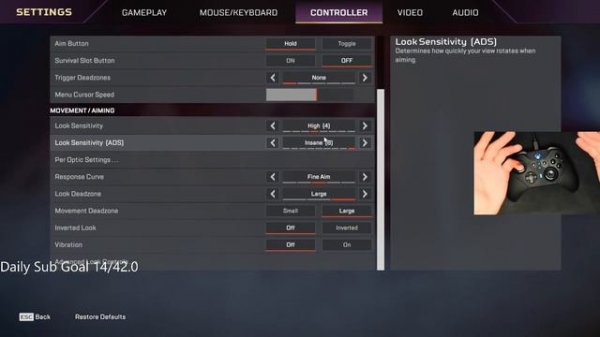 Extesyy showed his ALC controller settings - apex legends