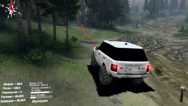 SpinTires- катаемся на Range Rover| Изучаем карту. смотреть онлайн