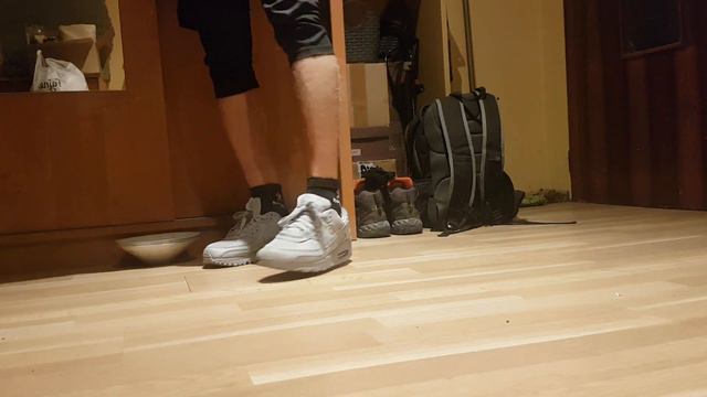 Nike Air Max 90 Wolf Grey on feet смотреть онлайн