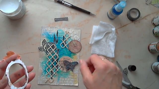 Открытка миксмедиа-Мастер-класс | Mixed Media Card Tutorial смотреть онлайн