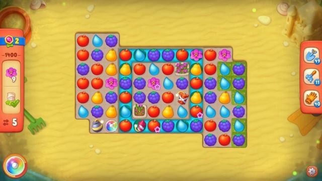 Gardenscapes 1400 Hard Level - 15 moves - NO BooSTERS смотреть онлайн