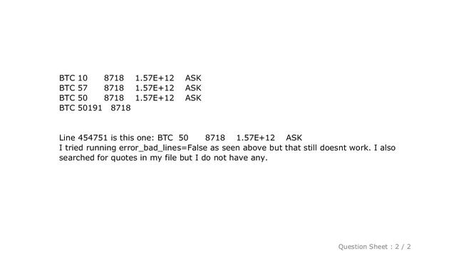 Pandas : Pandas ParserError: Error tokenizing data. C error: EOF inside string смотреть онлайн