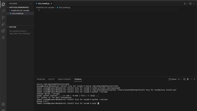 Install Kivy For VSCode
