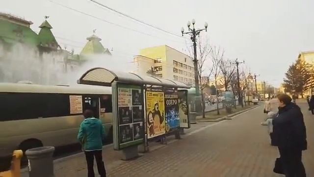 Горит автобус в Хабаровске смотреть онлайн