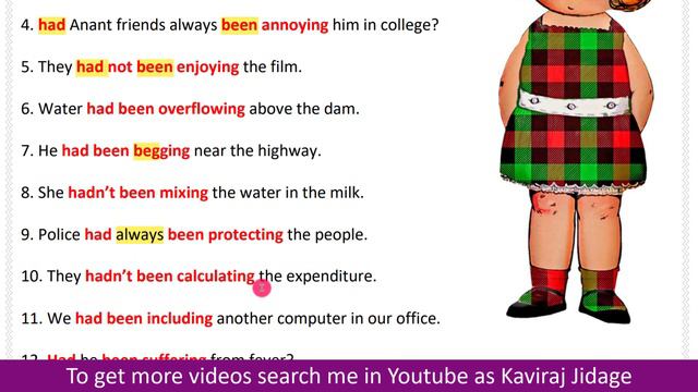 Past perfect continuous tense worksheet | Past perfect continuous tense examples | English grammar смотреть онлайн