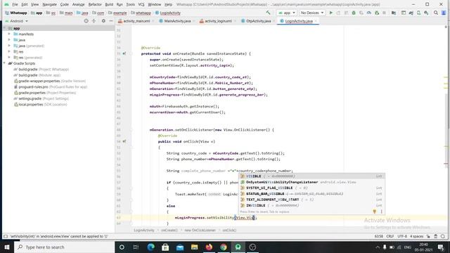 WhatsApp Clone-6 || Firebase Phone Number Authentication 2021 || Login Activity смотреть онлайн