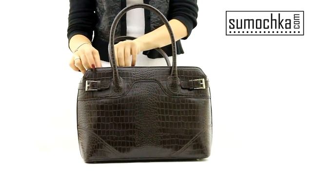 Сумка Afina 1032 croc dark brown смотреть онлайн