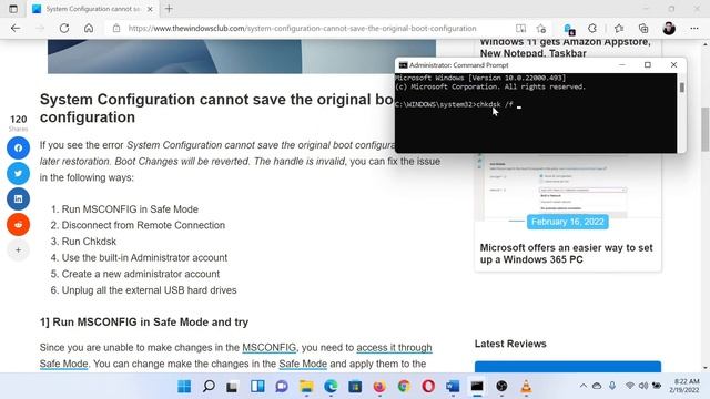 System Configuration cannot save the original boot configuration смотреть онлайн