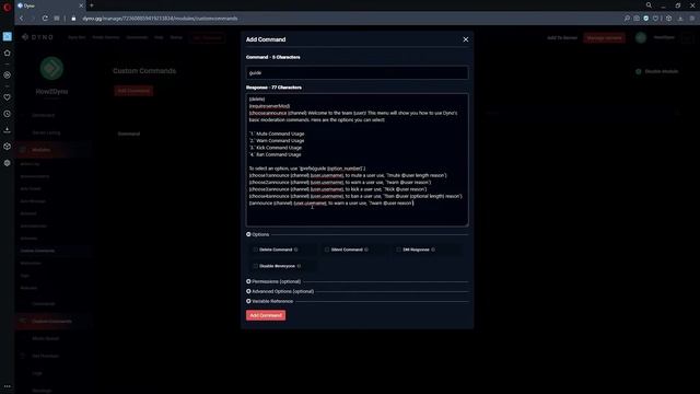 Dyno Bot Tutorials - Complex Menu Custom Command смотреть онлайн