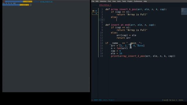 Array insertion with Python (Ds & Algo #1) смотреть онлайн