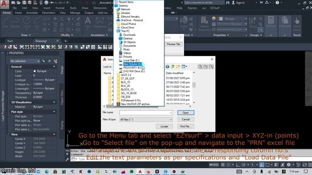 HOW TO PLOT CSV EXCEL POINTS (X,Y,Z) USING EZYSURF EXTENSION IN THE AUTOCAD SOFTWARE ENVIRONMENT. смотреть онлайн