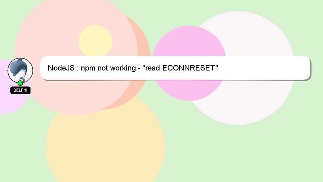 NodeJS : npm not working - "read ECONNRESET" смотреть онлайн