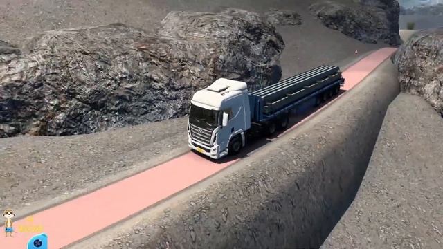 Hyundai Xcient gặp nạn trên đèo khi vận chuyển hàng hóa | Euro truck simulator 2 | Pu Gameplay EP14 смотреть онлайн