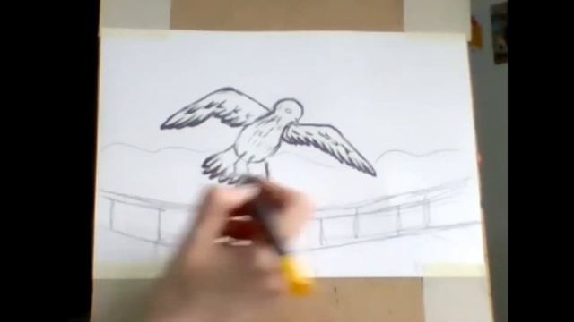 Рисуем чайку в полете смотреть онлайн