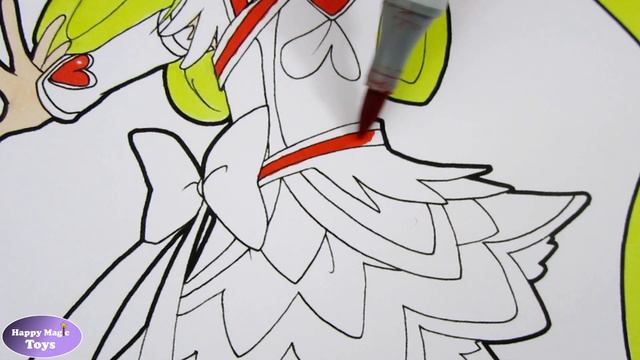 Glitter Force Doki Doki Glitter Heart Coloring Book Page DokiDoki PreCure Cure Heart Coloring Page