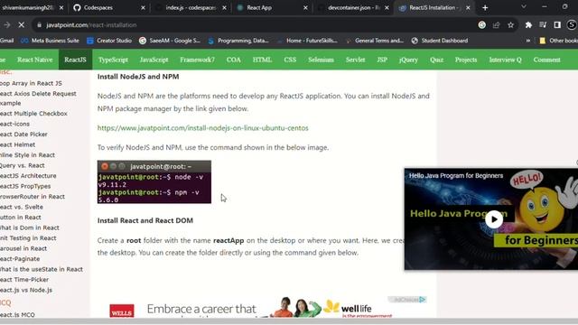 Firstreact Project on github codespace from Blank or react template use смотреть онлайн