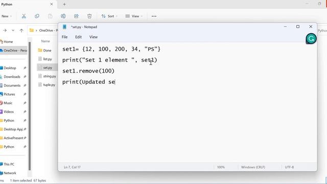 Python Lecture 37: How to remove an item from the set? (in Hindi) смотреть онлайн