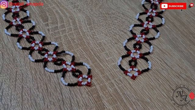 Beaded necklace/Diy necklace/Tutorial/АЖУРНЫЙ ГЕРДАН из бисера/Гайтан из бисера/Натали Амапола смотреть онлайн