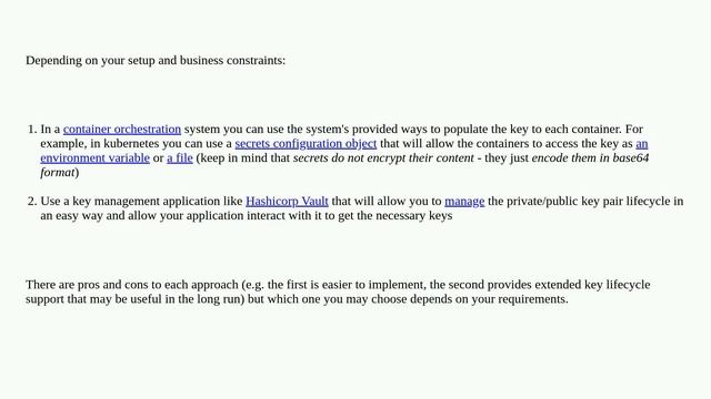 Security: How do you share private keys for signing e.g. JWTs inside Docker-Containers? смотреть онлайн