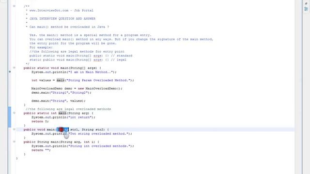 Overload main method in Java смотреть онлайн