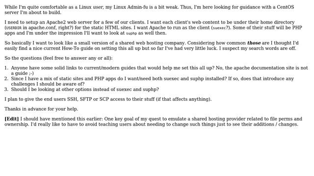 Apache, suexec, PHP, suPHP смотреть онлайн