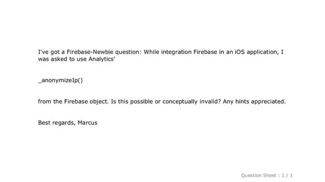 iOS : How to anonymize the IP in Analytics from Firebase? смотреть онлайн