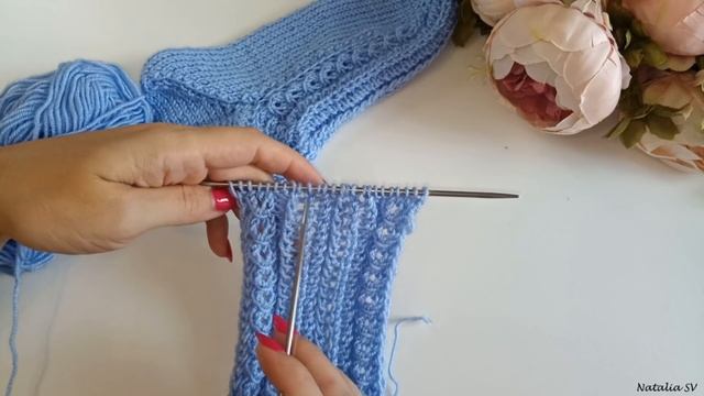 Следки (домашние тапочки) на двух спицах. Без шва. Подробный МК смотреть онлайн