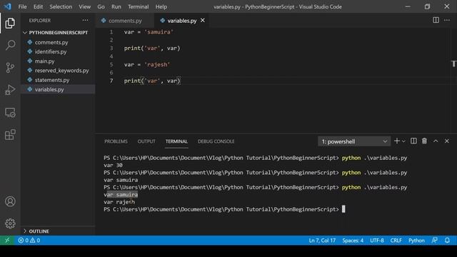 Variable | Getting Started | Python Beginner Tutorial | Samuira Tech Hub | Interview Question Answe смотреть онлайн