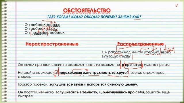ОБОСОБЛЕННЫЕ ОБСТОЯТЕЛЬСТВА. УТОЧНЯЮЩИЕ ОБСТОЯТЕЛЬСТВА смотреть онлайн