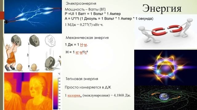 Типы энергии и их измерения смотреть онлайн