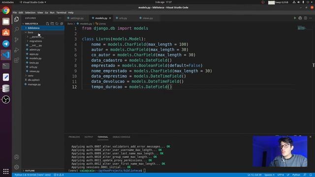 Projeto biblioteca #1 | Criando sistema de livros com Python e Django | aula semanal #2 смотреть онлайн