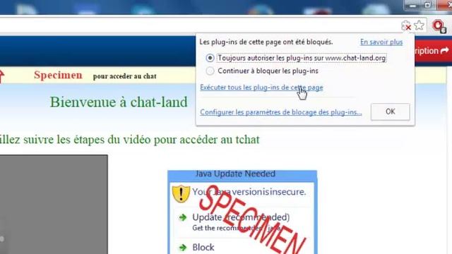 Activation plugin java pour chat-land.org et chatpassion.org sur Chrome смотреть онлайн