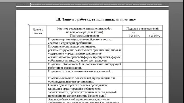 Заполнение дневника по практике - Образец смотреть онлайн