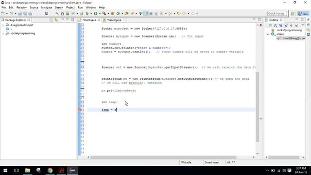 Client Server based TCP Sockets App in Java Tutorial смотреть онлайн
